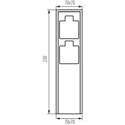 Kültéri csatlakozós oszlop DASTO 2Z Type E 230V IP44 antracit