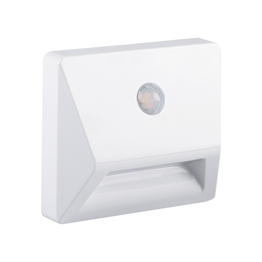 LED beépíthető lámpatest mozgás- és alkonyatérzékelővel IRS LED/0,3W/3xAAA IP54 fehér