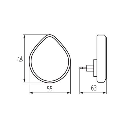 LED Dimmelhető irányfény alkonykapcsolóval konnektorba ULOV LED/0,5W/230V fehér