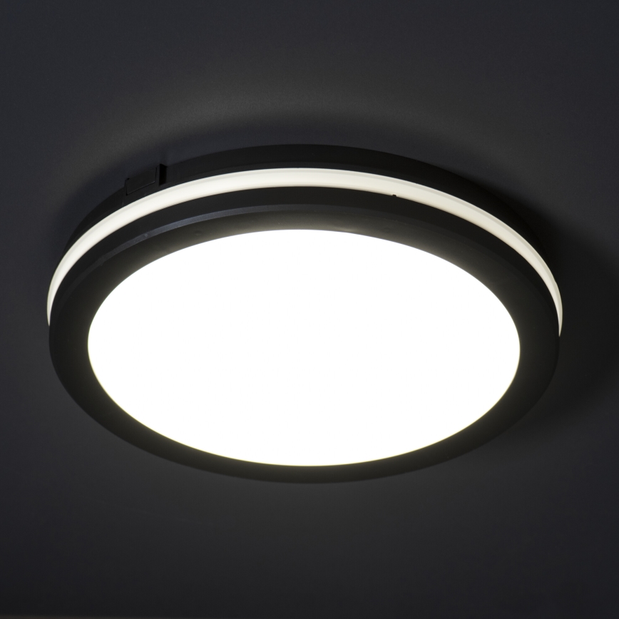 LED Kültéri mennyezeti lámpa BENO E LED/12W/230V 3000/4000/6500K átm. 20 cm IP65 fekete
