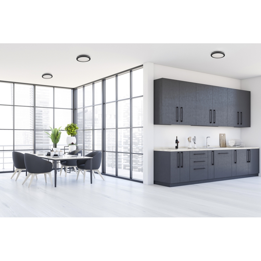 LED Kültéri mennyezeti lámpa BENO E LED/40W/230V 3000/4000/6500K átm. 40 cm IP65 fekete