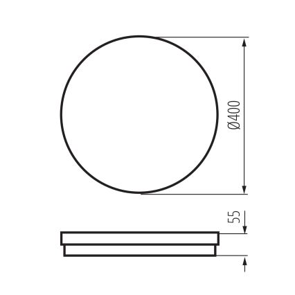 LED Kültéri mennyezeti lámpa BENO ECO LED/40W/230V 3000/4000/6500K átm. 40 cm IP65 fekete