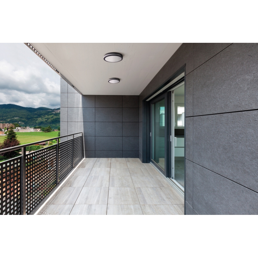 LED Kültéri mennyezeti lámpa mozgásérzékelővel BENO LED/24/30W/230V 3000/3500/4000K IP65 antracit kerek