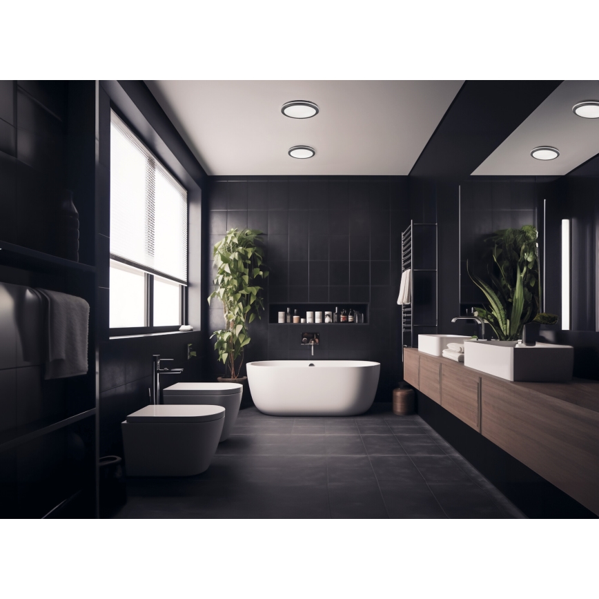 LED Kültéri mennyezeti lámpa mozgásérzékelővel BENO LED/24/30W/230V 3000/3500/4000K IP65 antracit kerek