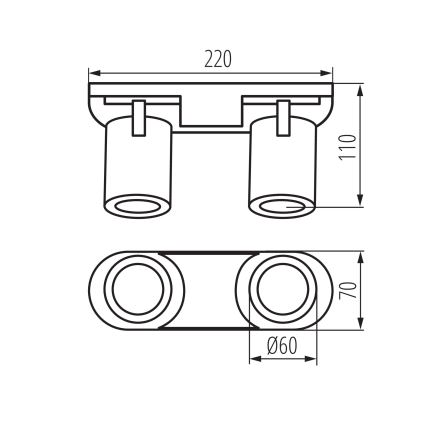 Spotlámpa LAURIN 2xGU10/10W/230V réz/fehér
