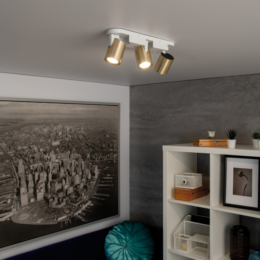 Spotlámpa LAURIN 3xGU10/10W/230V réz/fehér