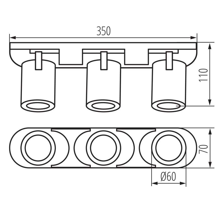 Spotlámpa LAURIN 3xGU10/10W/230V réz/fehér