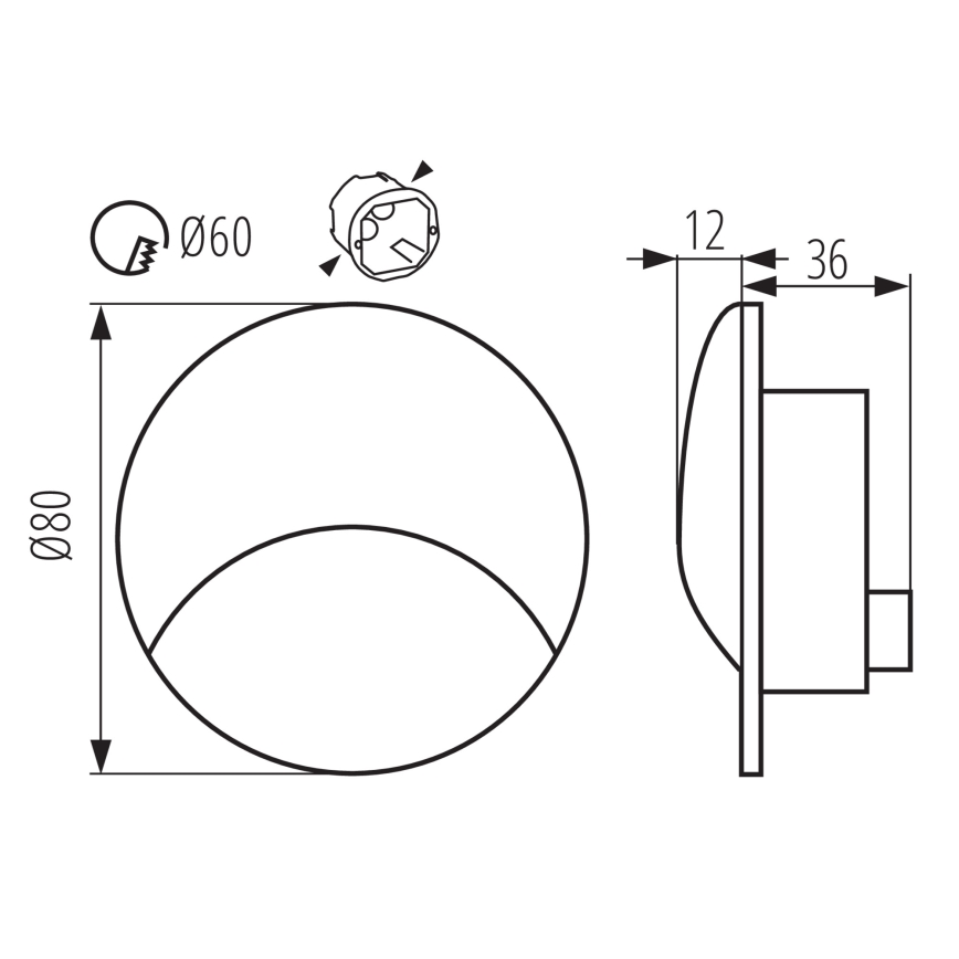 LED lépcsőlámpa EXIN LED/2,5W/230V 4000K IP65 fehér kerek