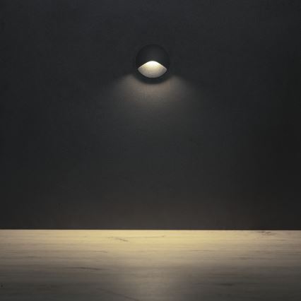 LED lépcsővilágító lámpatest EXIN LED/2,5W/230V 4000K IP65 antracit kerek