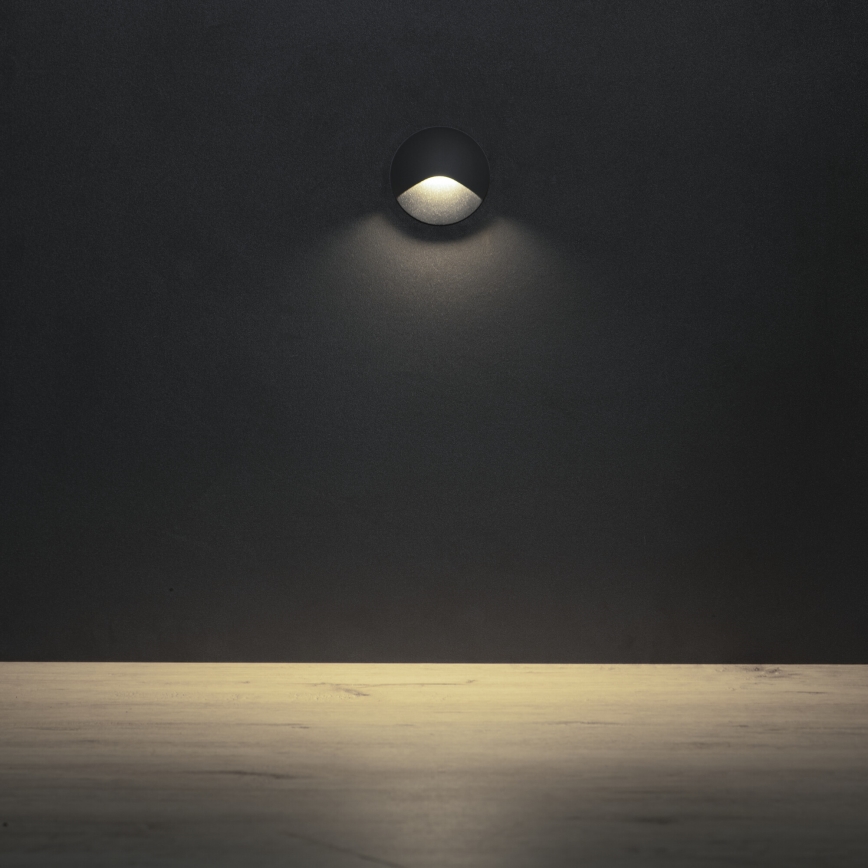LED lépcsővilágító lámpatest EXIN LED/2,5W/230V 4000K IP65 antracit kerek