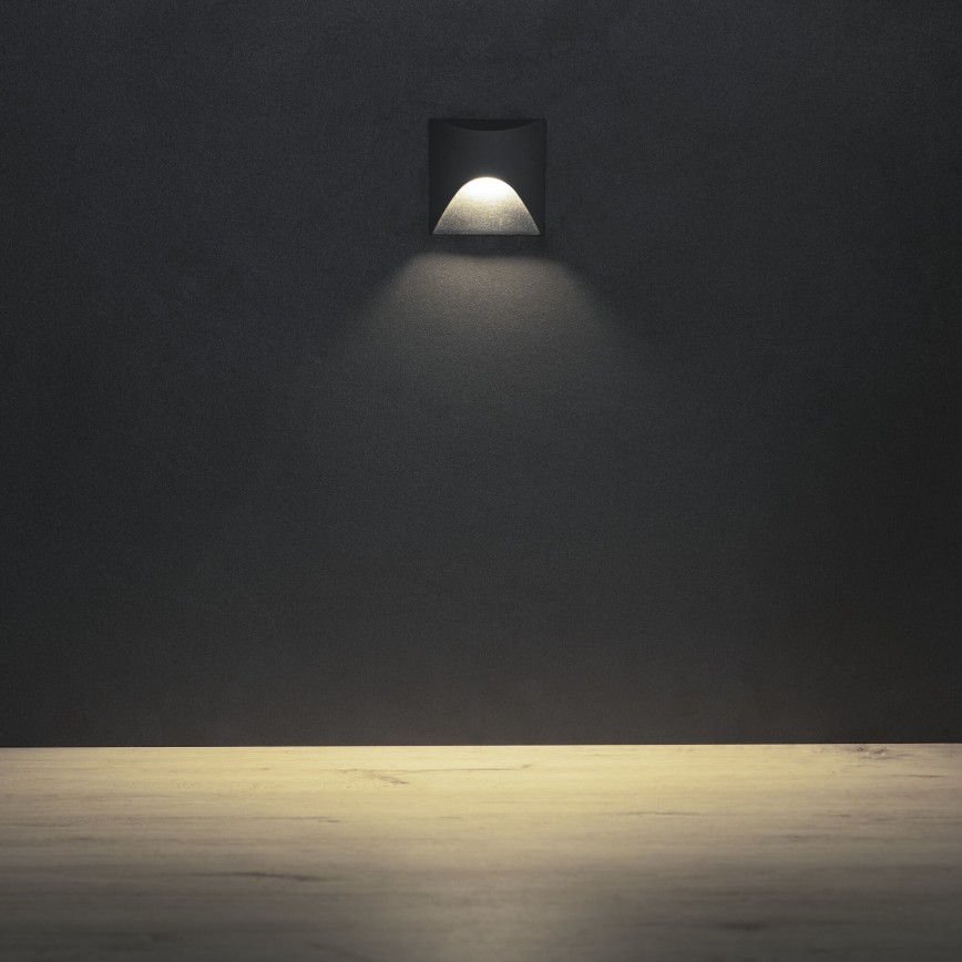 LED lépcsővilágító lámpatest EXIN LED/2,5W/230V 4000K IP65 antracit szögletes