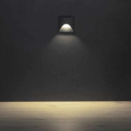 LED lépcsővilágító lámpa EXIN LED/2,5W/230V 4000K IP65 antracit szögletes
