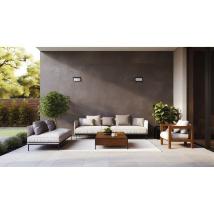 LED kültéri fali lámpatest LERTO LED/12W/230V IP54 fekete