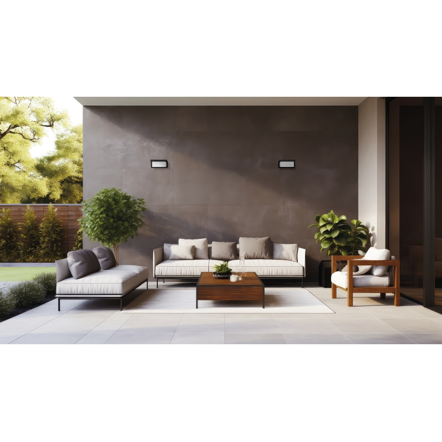 LED kültéri fali lámpatest LERTO LED/12W/230V IP54 fekete