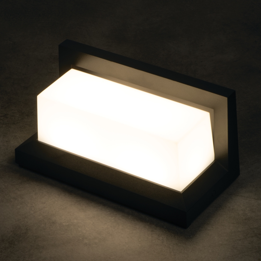 LED kültéri fali lámpatest LERTO LED/12W/230V IP54 fekete