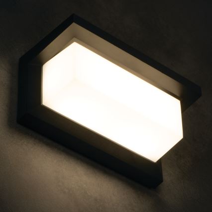 LED kültéri fali lámpatest LERTO LED/12W/230V IP54 fekete