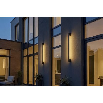 LED kültéri fali lámpatest YALTE LED/12W/230V 3000/4000/6500K 123 cm IP54 fekete
