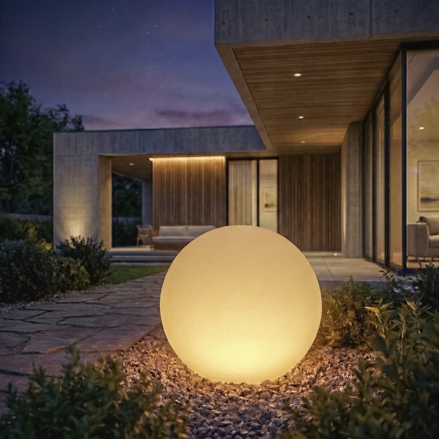 Kültéri lámpa STONO 1xE27/20W/230V átm. 40 cm IP65 fehér