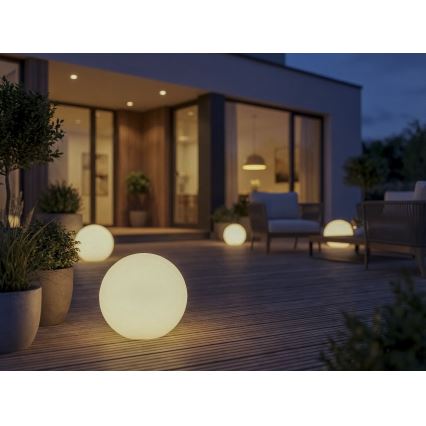 Kültéri lámpa STONO 1xE27/20W/230V átm. 40 cm IP65 fehér