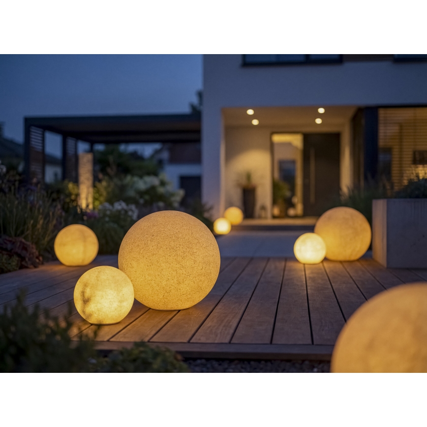 Kültéri lámpa STONO 1xE27/20W/230V, átmérő 40 cm, IP65, bézs