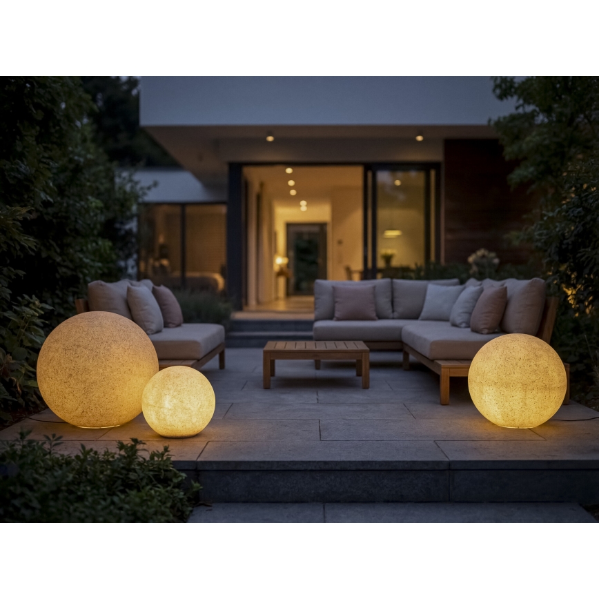 Kültéri lámpa STONO 1xE27/20W/230V, átmérő 40 cm, IP65, bézs