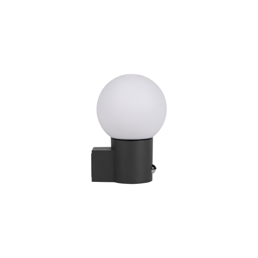 Kültéri fali lámpa mozgás- és alkonyérzékelővel STONO 1xE27/15W/230V IP65 antracit