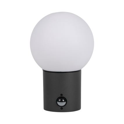 Kültéri fali lámpa mozgás- és alkonyérzékelővel STONO 1xE27/15W/230V IP65 antracit