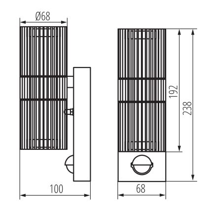 Kültéri fali spotlámpa mozgás- és alkonyérzékelővel RADILO 2xGU10/11W/230V IP44 fekete