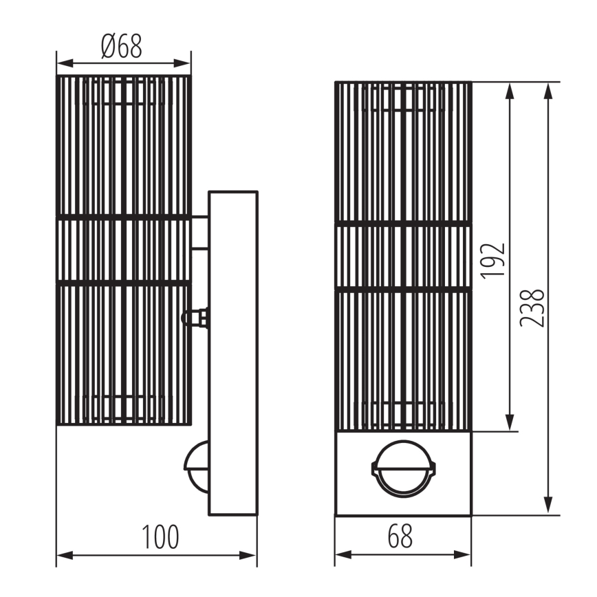 Kültéri fali spotlámpa mozgás- és alkonyérzékelővel RADILO 2xGU10/11W/230V IP44 fekete