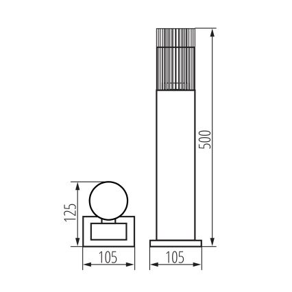 Kültéri lámpa RADILO 1xGU10/11W/230V 50 cm IP44 fekete