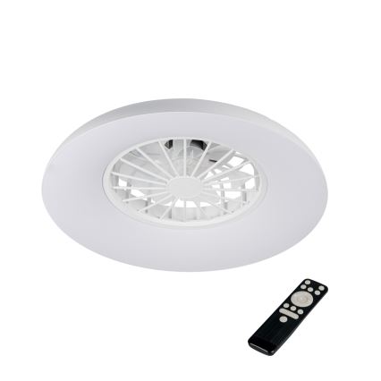 LED RGBW fényerőszabályozható mennyezeti lámpatest ventilátorral PLAVE PAN LED/24W/230V 3000-6500K átm. 48,5 cm fehér + távirányító