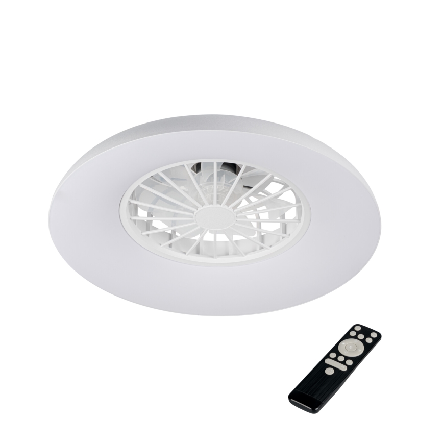 LED RGBW fényerőszabályozható mennyezeti lámpatest ventilátorral PLAVE PAN LED/24W/230V 3000-6500K átm. 48,5 cm fehér + távirányító