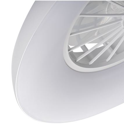 LED RGBW fényerőszabályozható mennyezeti lámpatest ventilátorral PLAVE PAN LED/24W/230V 3000-6500K átm. 48,5 cm fehér + távirányító