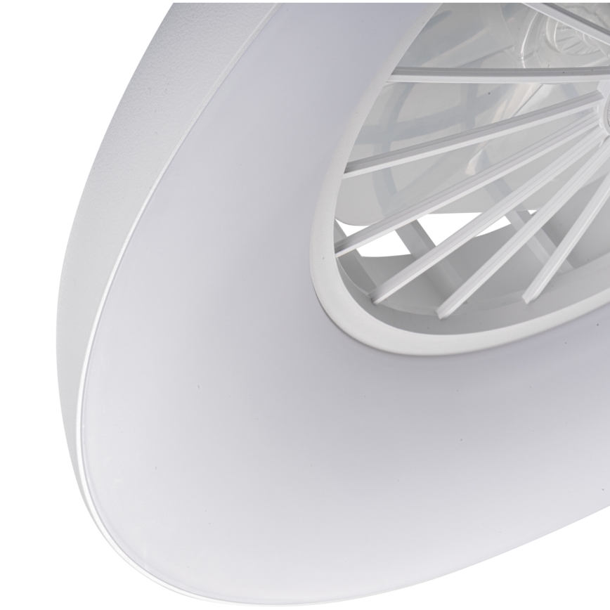 LED RGBW fényerőszabályozható mennyezeti lámpatest ventilátorral PLAVE PAN LED/24W/230V 3000-6500K átm. 48,5 cm fehér + távirányító