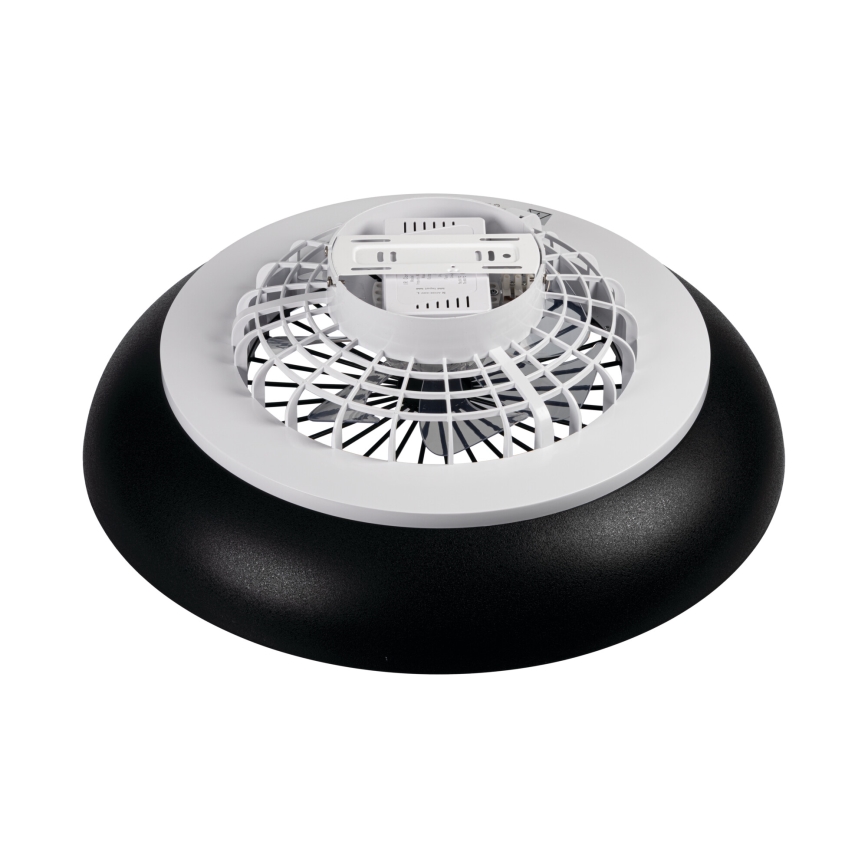 LED RGBW fényerőszabályozható mennyezeti lámpatest ventilátorral PLAVE PAN LED/48W/230V 3000–6500K átm. 60 cm fekete + távirányító