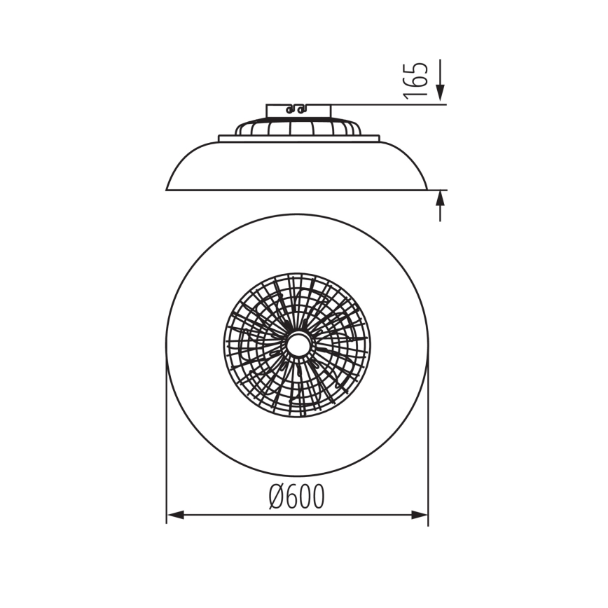 LED RGBW fényerőszabályozható mennyezeti lámpatest ventilátorral PLAVE PAN LED/48W/230V 3000–6500K átm. 60 cm fekete + távirányító