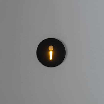 LED lépcsővilágító lámpatest mozgás- és alkonyatérzékelővel MAGNIK LED/1,7W/230V 2700/3300/3900/4600/5700K fekete kerek