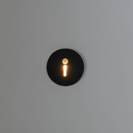LED lépcsővilágító lámpatest mozgás- és alkonyatérzékelővel MAGNIK LED/1,7W/230V 2700/3300/3900/4600/5700K fekete kerek