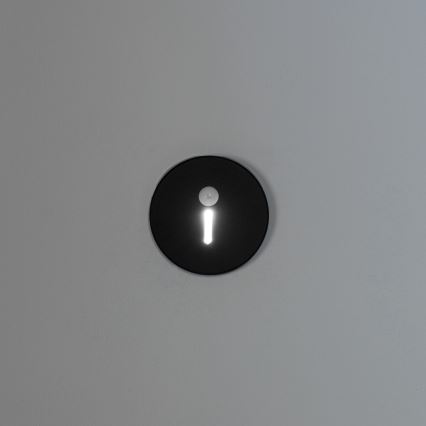 LED lépcsővilágító lámpatest mozgás- és alkonyatérzékelővel MAGNIK LED/1,7W/230V 2700/3300/3900/4600/5700K fekete kerek