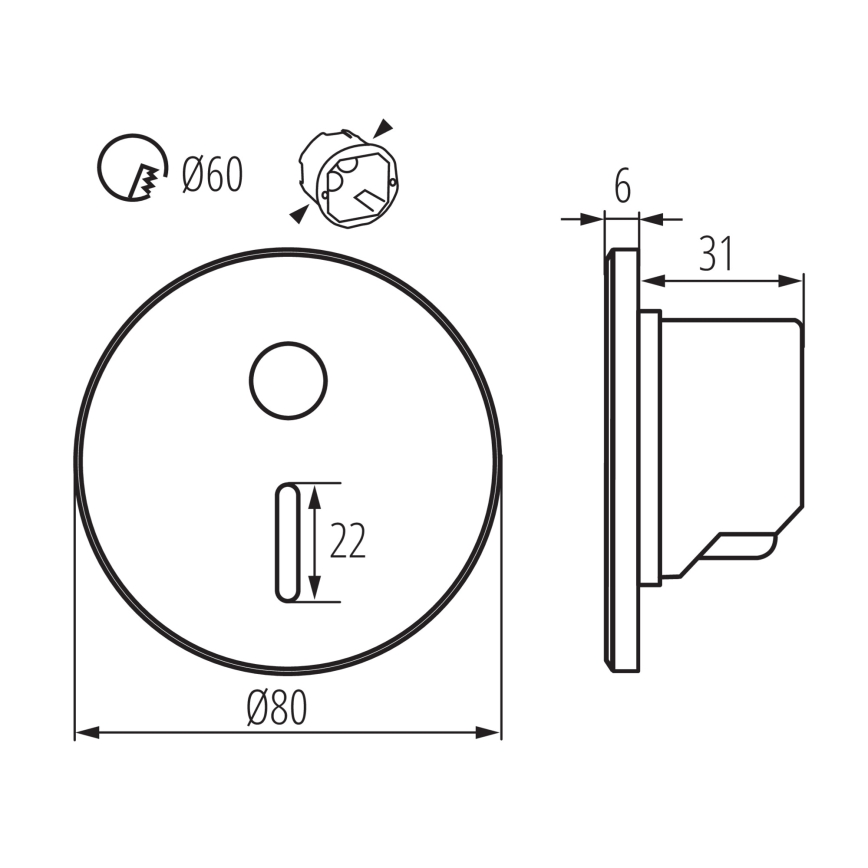 LED lépcsővilágító lámpa mozgás- és alkonyérzékelővel MAGNIK LED/1,7W/230V 2700/3300/3900/4600/5700K fehér kerek
