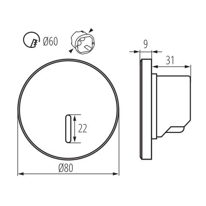 LED lépcsővilágító lámpa MAGNIK LED/1,7W/230V 2700/3300/3900/4600/5700K fehér kerek