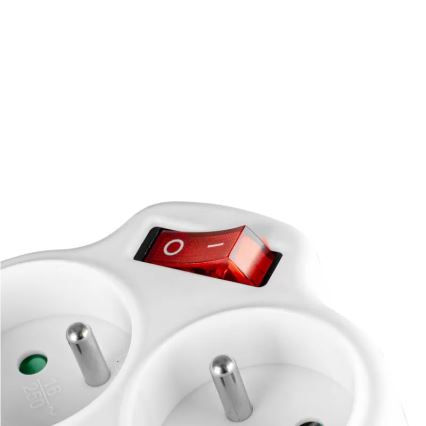 Kapcsolós elosztó 2 aljzattal + USB-C + USB-A