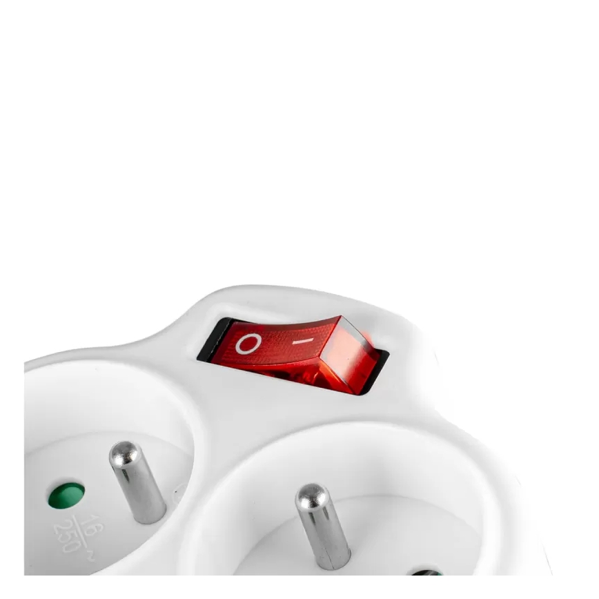 Kapcsolós elosztó 2 aljzattal + USB-C + USB-A