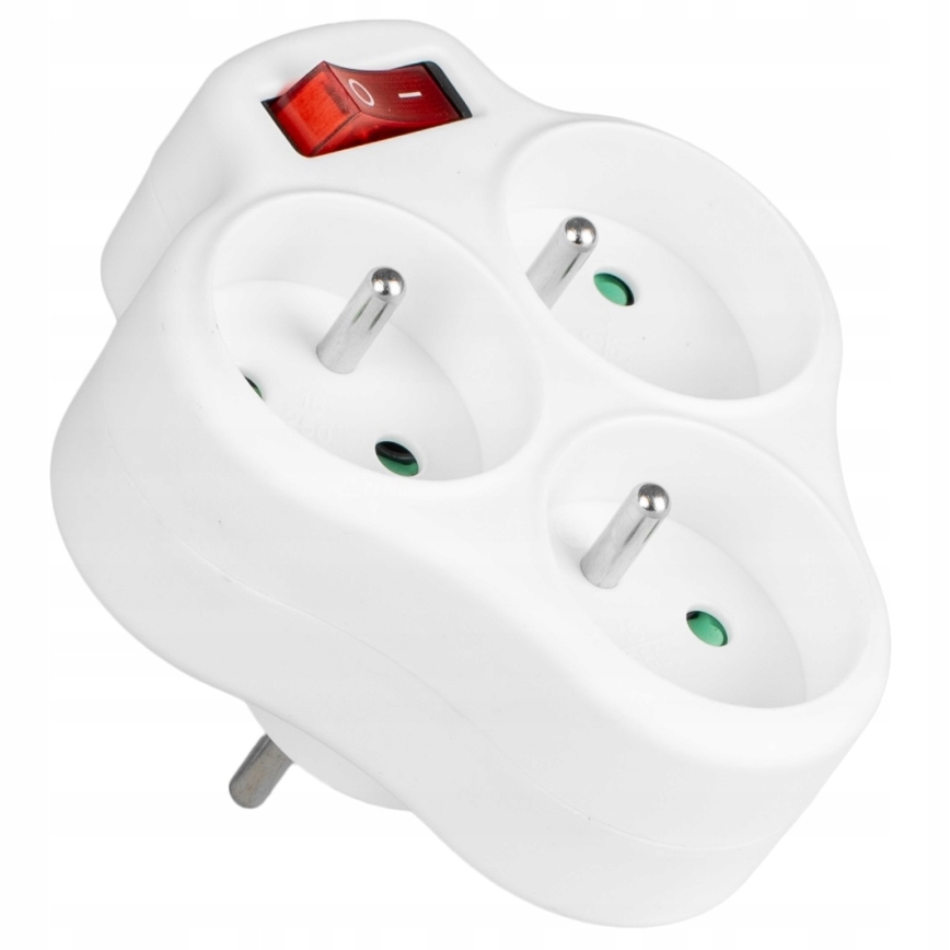 Kapcsolós elosztó 3 aljzattal