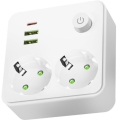 Kapcsolós elosztó LINEA 2x230V + 3xUSB A/C SCHUKO fehér
