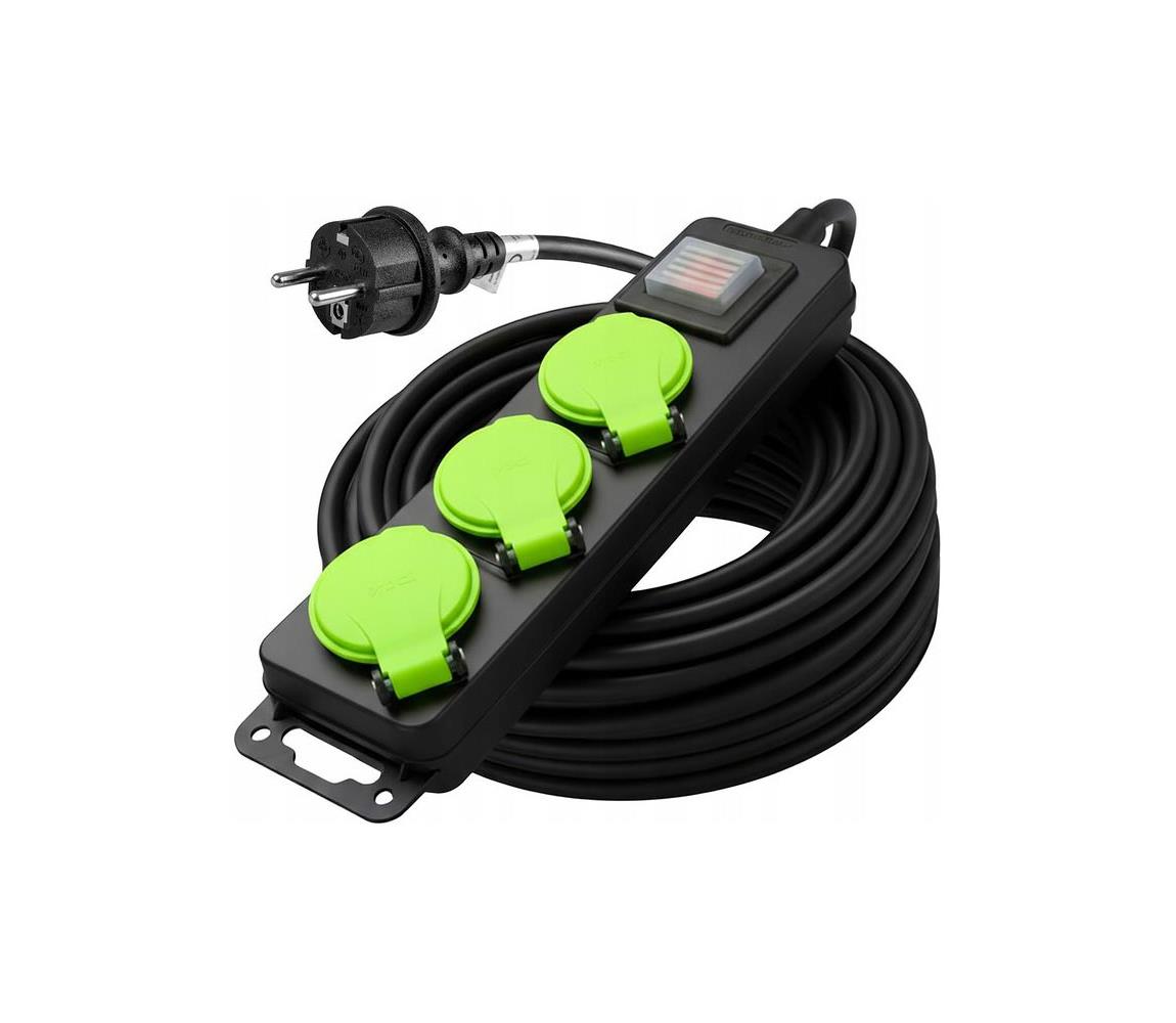 Vayox Kapcsolós hosszabbítókábel, 3 aljzat, 20 m, IP44 VA0376