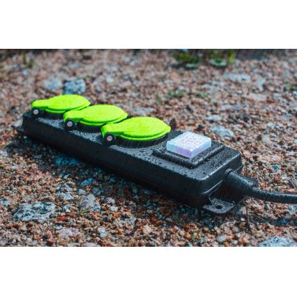 Kapcsolós hosszabbítókábel, 3 aljzat, 20 m, IP44