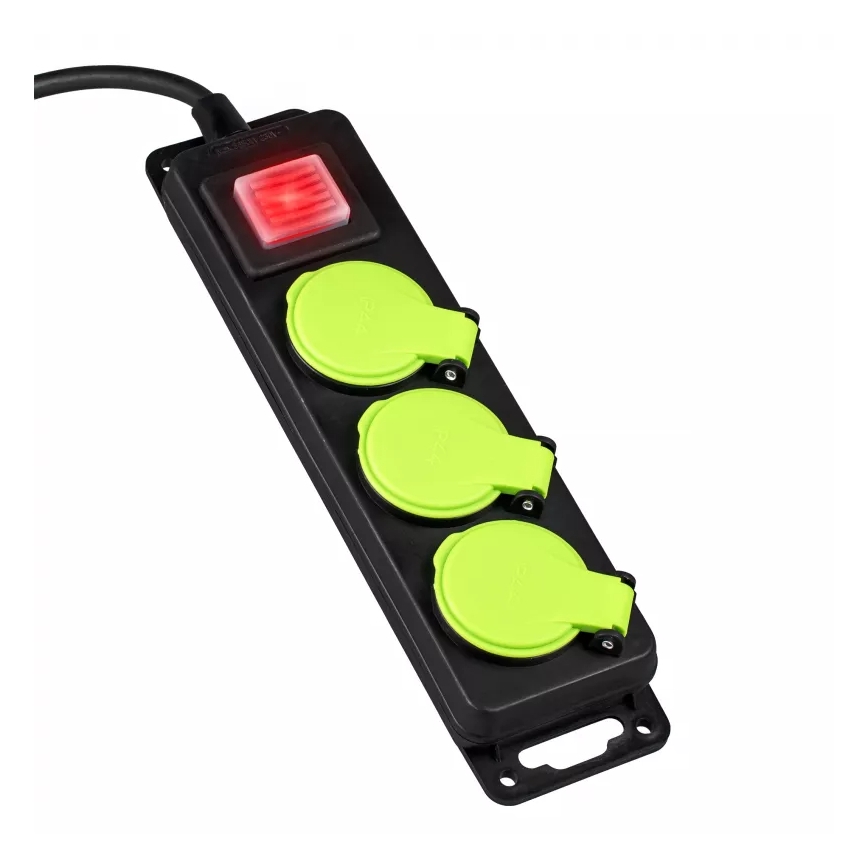 Kapcsolós hosszabbítókábel, 3 aljzat, 20 m, IP44