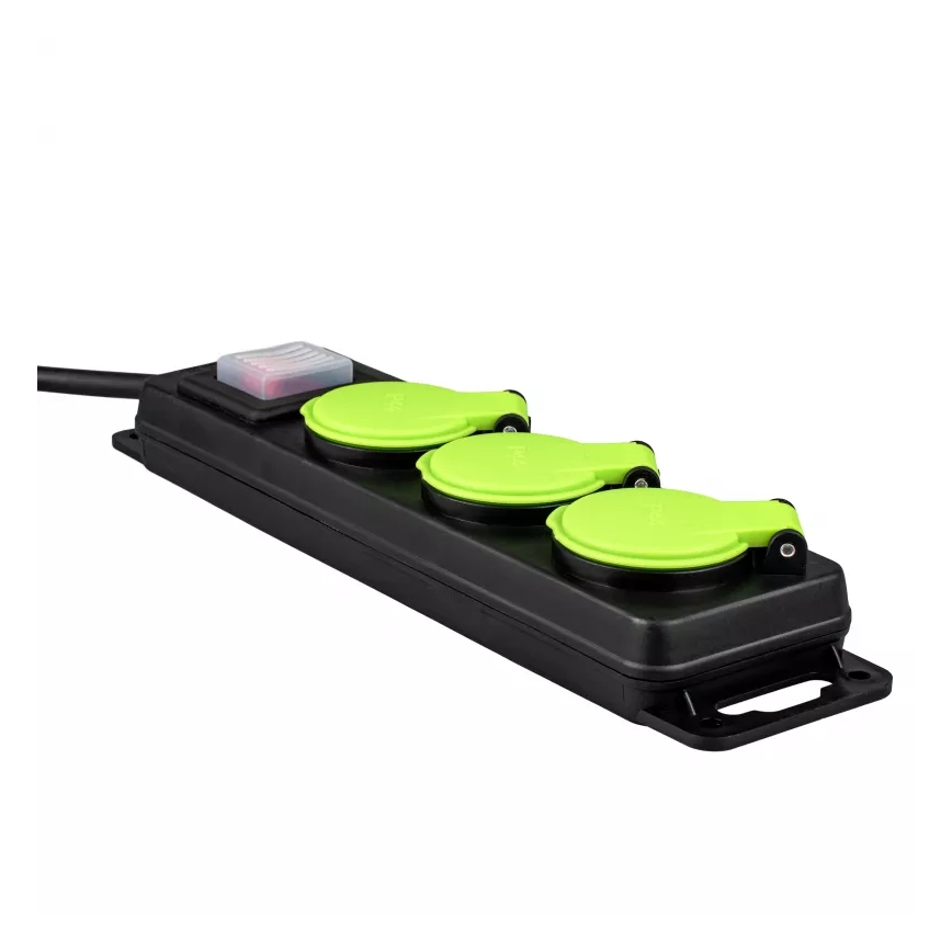 Kapcsolós hosszabbítókábel, 3 aljzat, 20 m, IP44