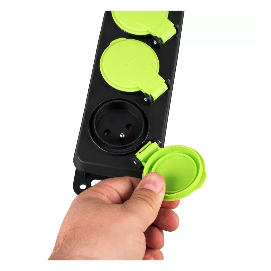 Kapcsolós hosszabbítókábel, 3 aljzattal, 3 m, IP44